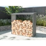Kaminholzunterstand 182 x 75 x 160 cm grau