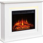 Elektrisches Kaminfeuer Balderia Finn 100x82 cm weiß 2000 Watt mit Fernbedienung