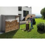 Kaminholzunterstand Biohort WoodStock 230 229 x 102 x 199 cm quarzgrau-metallic