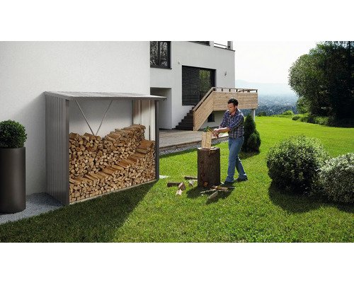 as.151114137.jpg Kaminholzunterstand Biohort WoodStock 230 229 x 102 x 199 cm quarzgrau-metallic – Bild 1