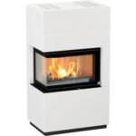 Rotheigner Kaminbausatz Zürich links schwarz/weiß 8 kW