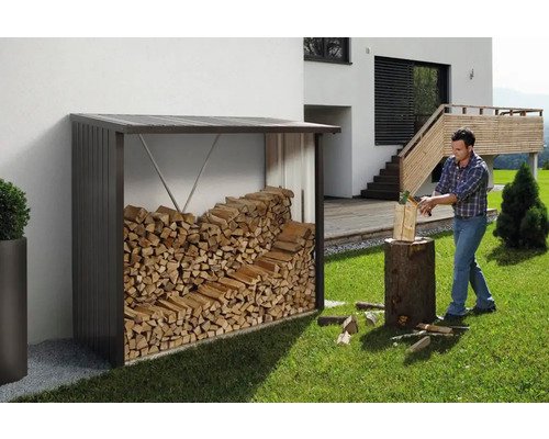 as.161927825.jpg Kaminholzunterstand Biohort WoodStock 230 229 x 102 x 199 cm dunkelgrau-metallic – Bild 1