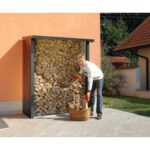 Kaminholzunterstand Biohort WoodStock 150 157 x 102 x 199 cm dunkelgrau-metallic