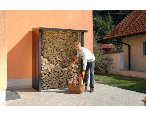 as.161928188.jpg Kaminholzunterstand Biohort WoodStock 150 157 x 102 x 199 cm dunkelgrau-metallic – Bild 1