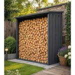 Kaminholzunterstand Konsta 200 x 107 x 190 cm schwarz