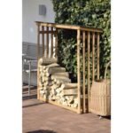 Kaminholzunterstand dobar 140 x 50 x 143 cm braun lasiert