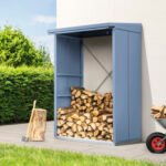 Kaminholzunterstand Hörmann EcoStar Elegant-V Typ 1 122,7 x 102,5 x 198,0 cm taubenblau