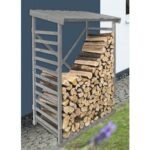 Kaminholzunterstand 125 x 70 x 185 cm hellgrau