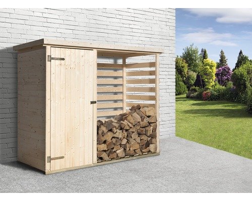 as.46655085.jpg Kaminholzunterstand weka Brennholzlager 663 inkl. Geräteraum 240x90 cm natur – Bild 1