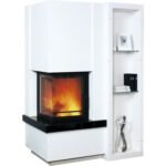 Kachelofen Hark Easy 500 mit Regal Granit naturschwarz 8 kW