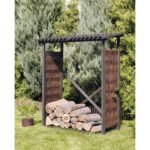 Kaminholzunterstand aus Weide 140 x 57 x 195/210 cm