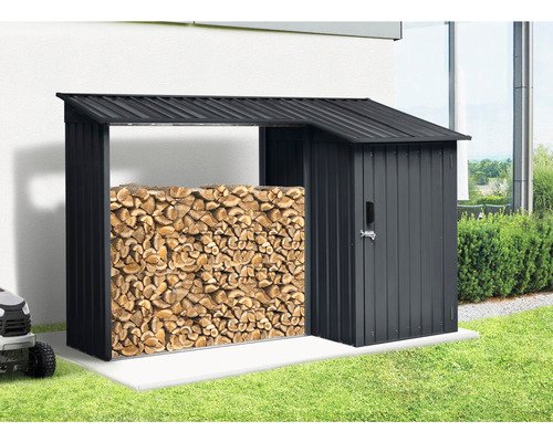 as.48398029.jpg Kaminholzunterstand inkl. Geräteraum 270 x 105 x 158 cm anthrazit – Bild 1