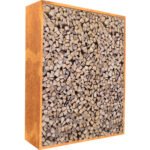 Kaminholzunterstand Palatino Corten mit Rückwand 100 x 40 x 120 cm braun