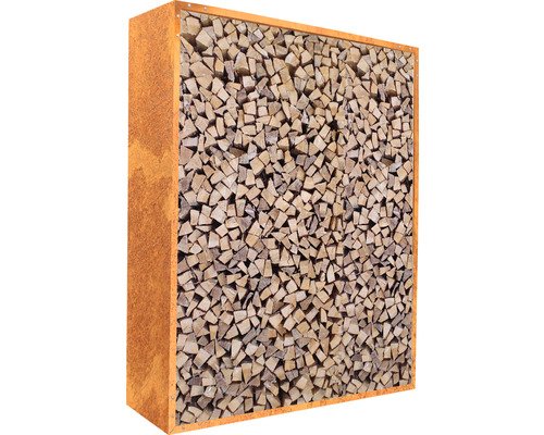 as.61073487.jpg Kaminholzunterstand Palatino Corten mit Rückwand 100 x 40 x 120 cm braun – Bild 1