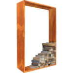 Kaminholzunterstand Palatino Corten 100 x 40 x 180 cm braun