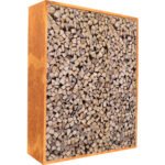 Kaminholzunterstand Palatino Corten mit Rückwand 100 x 40 x 180 cm braun
