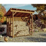 Kaminholzunterstand SKAN HOLZ Lars 2 240 x 100 x 247 cm nussbaum