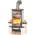Kaminbausatz Hark Avenso GT ECOplus Keramik braun stone 8 kW
